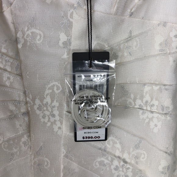 BCBG Ivory White Floral Gown - Picture 4 of 5